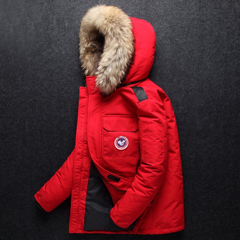 Buy Winter Men 'S Thick Warm Down Jacket With Fur Collar at affordable
