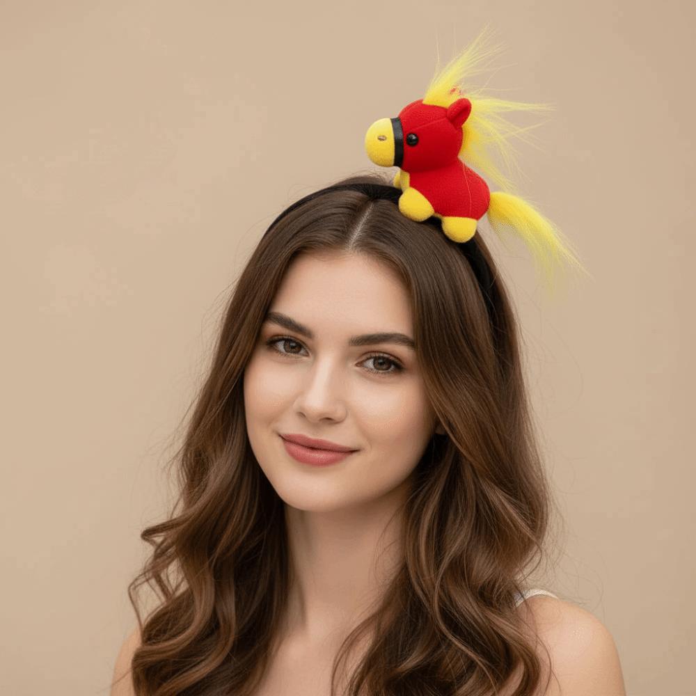 Cartoon Horse Hair Hoop Pony Headpiece Sweet New Year Headband Women