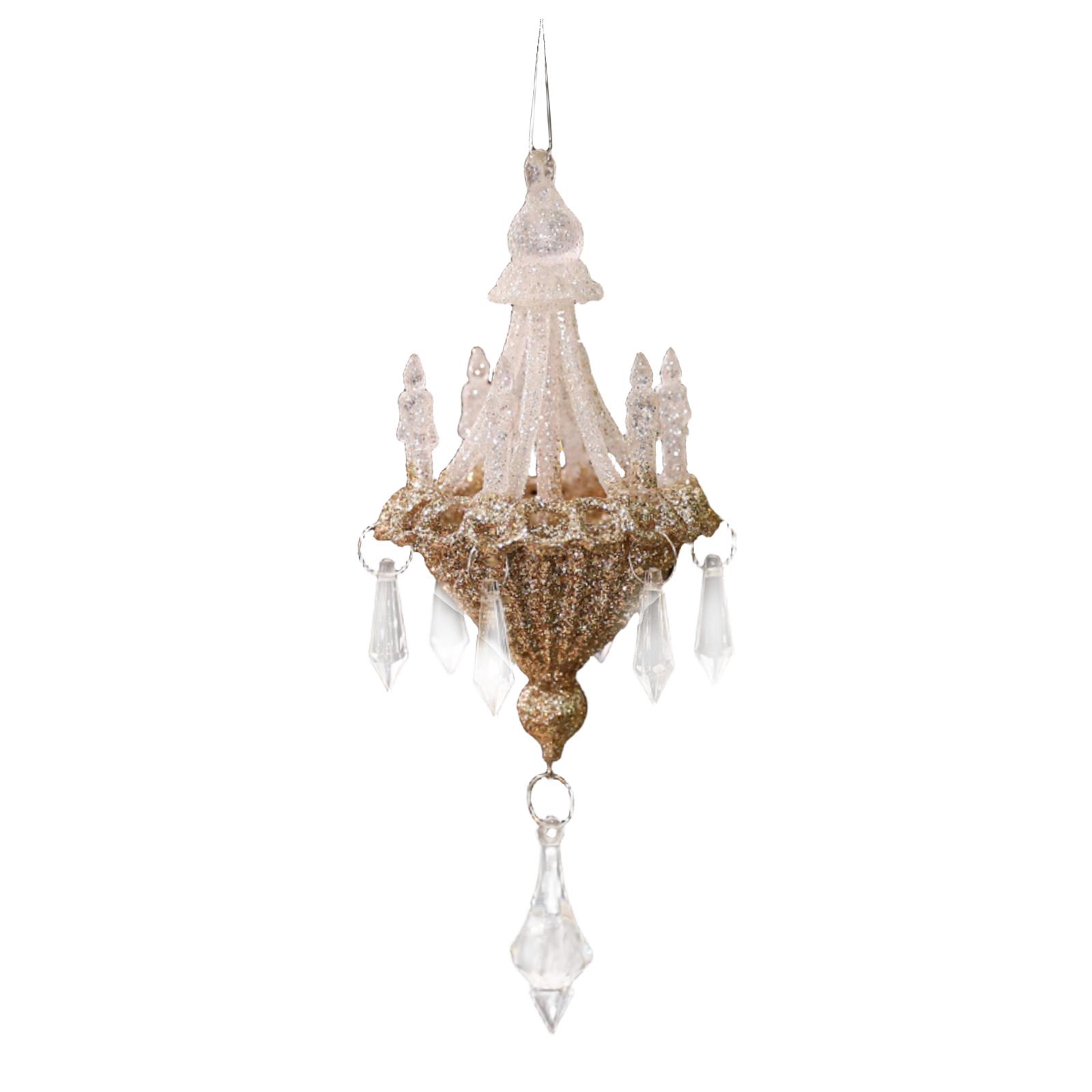 

3D Рождественская хрустальная люстра-подвеска, украшение рождественской сцены, ПК-украшение для рождественской елки One Size белый