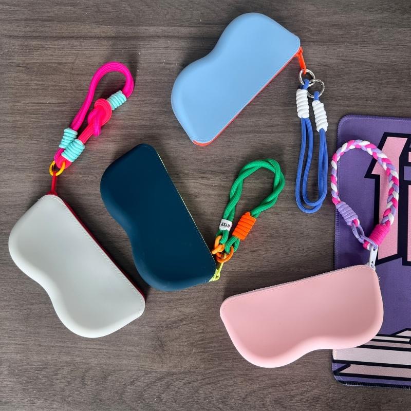 Úložný box na sluneční brýle Silikonové pouzdro na brýle Kontrastní barva Pouzdro na tužky Přenosné pouzdro na brýle Pro studenty Muže Ženy