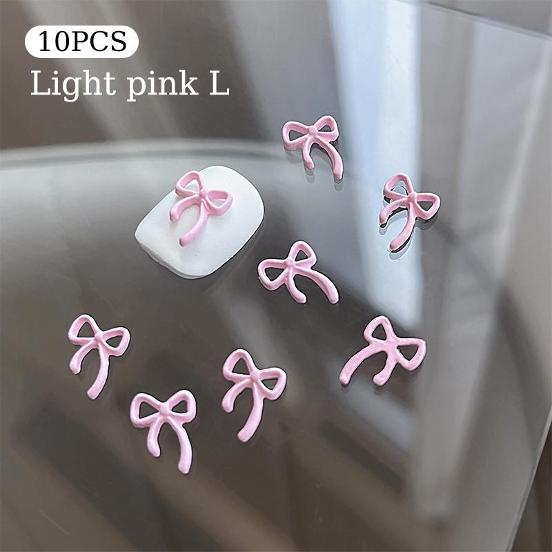 10Pcs Kawaii Bowknot Metal Gold Silver Nail Charms 3D Alloy Bow Tie Jewelry Nail  Decoration Manicure Accessories