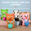 Plastic Animal Pig Bear Handcrank Drum Toy For Toddlers With Visual And Sensory Development