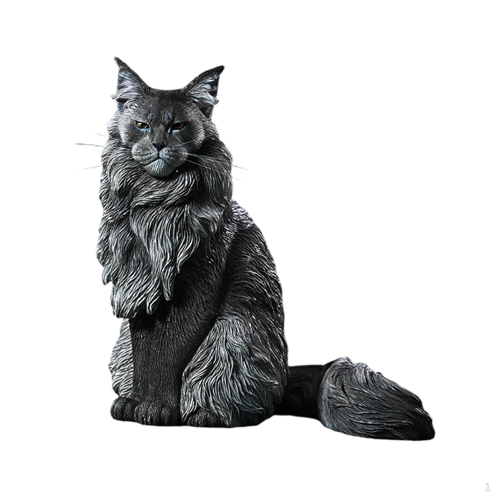 

Фігурка Мейн-куна, Садовий декор, Компактна Реалістична Скульптура, Смола, Статуетка Тварини для Подвір я Style B