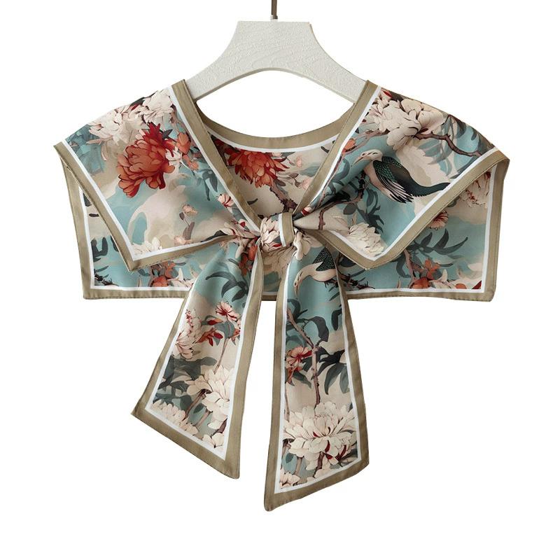 Perfect Match New Women Printed Shawl Fake Collar Detachable Big Lapel False Collar Shirt Kragen Sahte Yaka Kraagje For Clothing Accessories