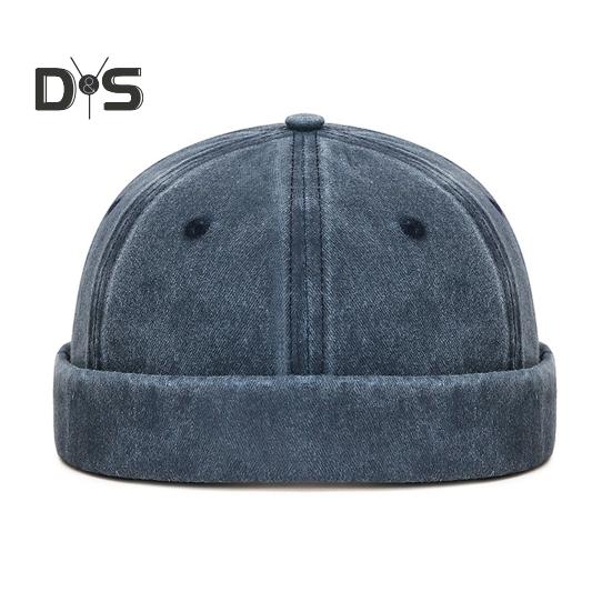 Pălării fără boruri Dome pentru femei, bărbați, muncitor, șapcă cu craniu de marinar, manșetă rulată, pălărie retro denim docker pentru drumeții, ieșiri de călătorie