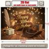 2D "Happy 30th Birthday" Backdrop Fairy Light & Cowboy Hat Background Cloth Party Decoration