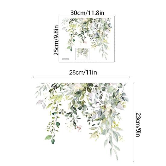 Graffiti Stickers Green Plant Leaves Self-adhesive Traceless Bathroom Toilet Cover Decor Decal Home Supplies
