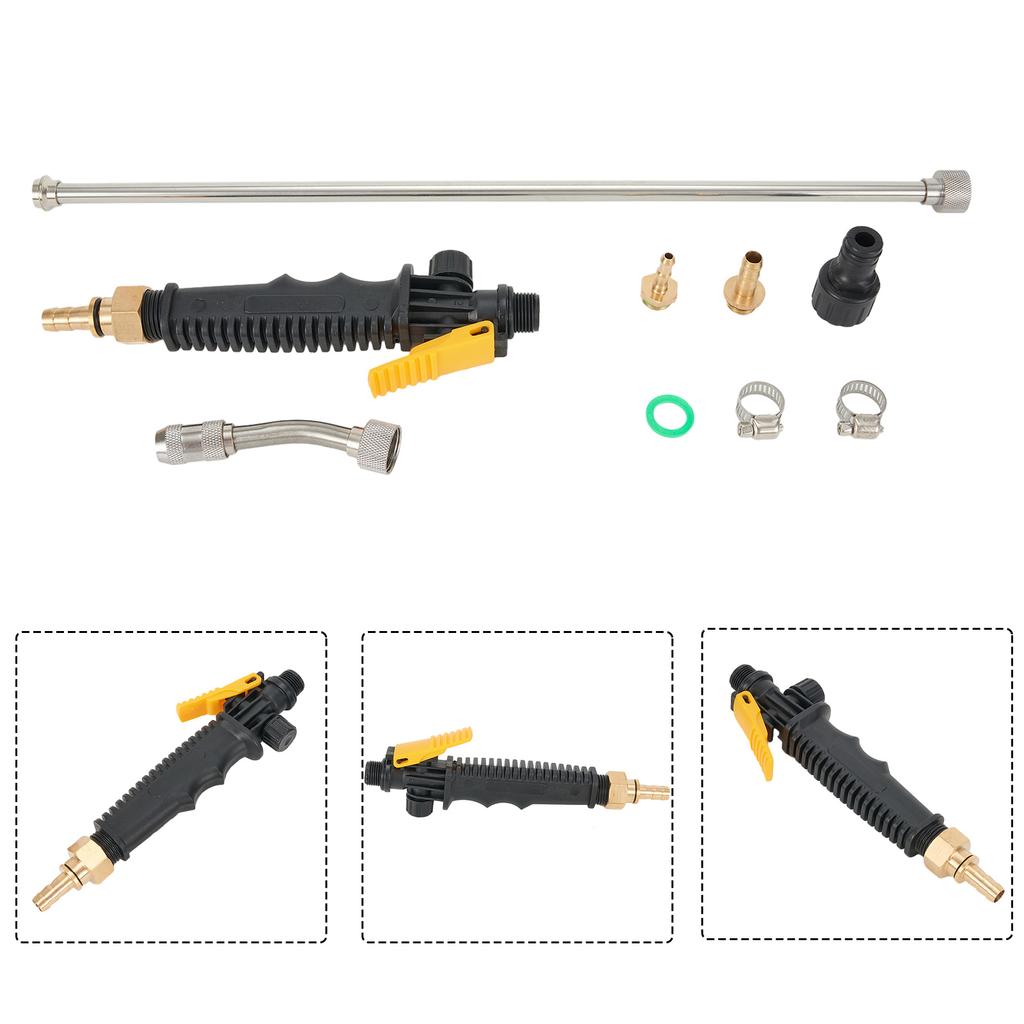 Sprayer Wand Replace 1/4" & 3/8" Brass Barb Universal Sprayer Wand 2 Hose Clamp Replacement Spray Bar with Shut-off Valve