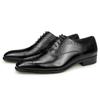 Fashion Men Dress Shoes for Business Office Italy High Grade Genuine Leather Black & Wine Red Footwear Elegant High Quality Comfortable