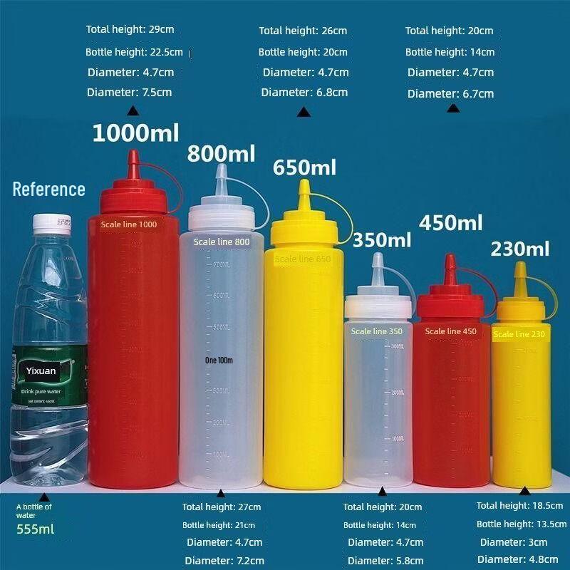 ZISIZ 3-Pack Plastic Squeeze Sauce Bottles