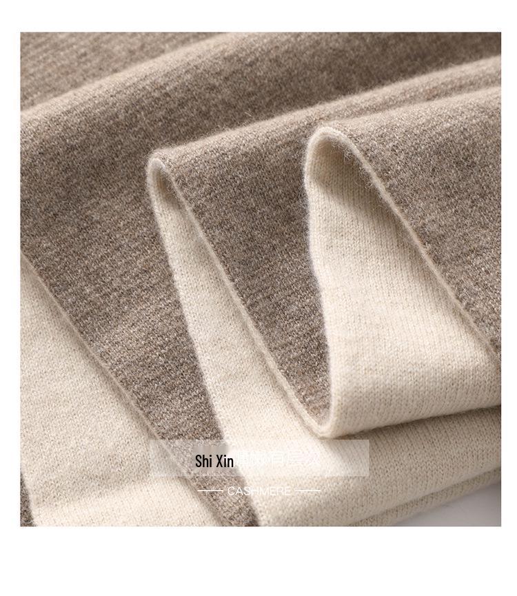 Unisex Kaschmirschal: Roter Colorblock Schneeflockenstrick, Warme dicke Wolle für den Winter