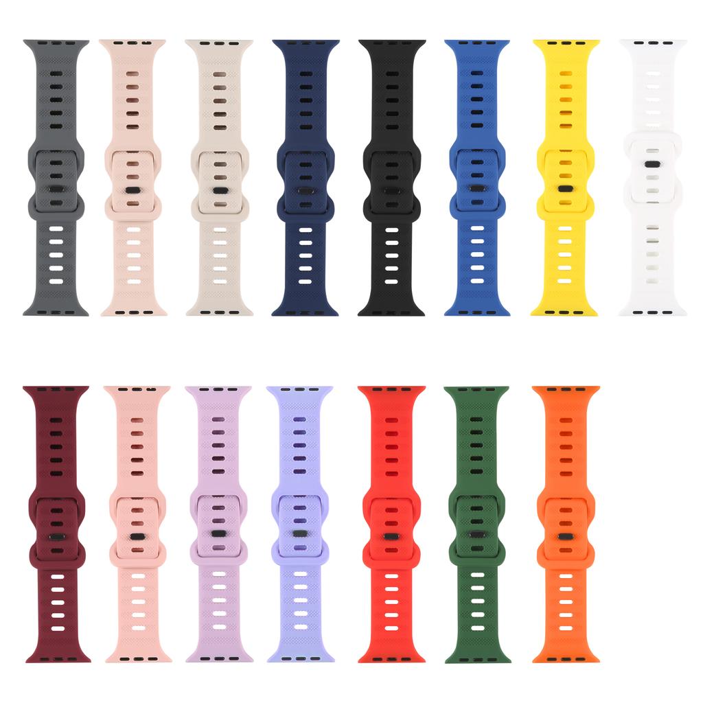 Watch Strap for Apple Watch Series 10 42mm/9 8 7 41mm/SE (2023) SE (2022) SE 6 5 4 40mm/3 2 1 38mm Silicone Watch Band Butterfly Buckle Wrist Strap