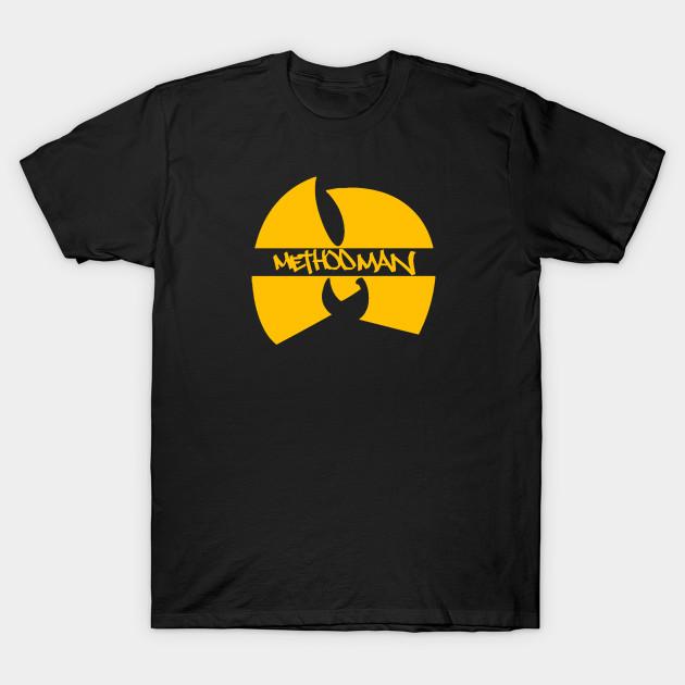 

Men Black Print T-shirt Method Man Logo No-Cut Transfer Paper Print Cotton Tshirt 4XL чорний