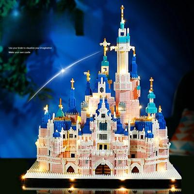 6300 STUKS Licht Grote Kasteel Micro Bouwstenen Roze Serie Kasteel Kerk Diamant Blokken Constructie Speelgoed voor Meisjes Volwassen Cadeau