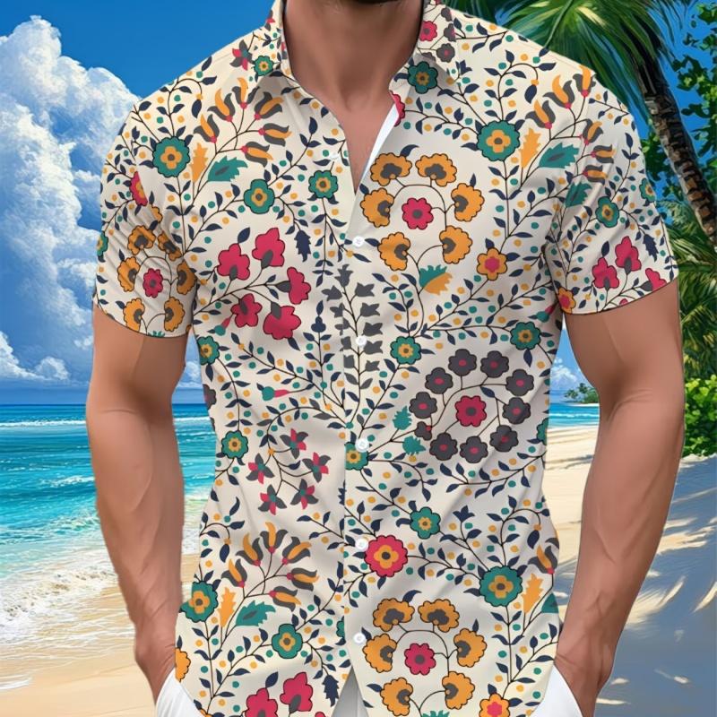 3D printed men s shirt casual personalized Hawaiian shirt M