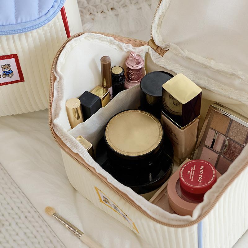 Cartoon House Shaped Cosmetic Bag Cute Large Capacity Wide Opening Makeup Zipper Organizer Portable Toiletry Bag for Women