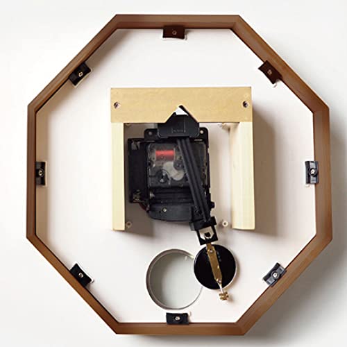 Interform Wall Clock, Pendulum Clock, CL-3351BN, Görlitz Gold/Brown Wood, Dimensions: 28cm W X 28cm H X 7cm D