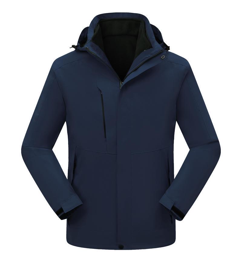 

Мужская зимняя куртка-штормовка 3-в-1 с отстегивающимся пуховиком и флисовой подкладкой, морозостойкий альпинистский костюм, принт с логотипом L