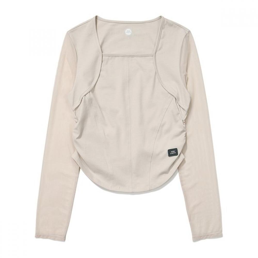 Bbc EarTh Women Long T shirT Message Mix  Cream 095