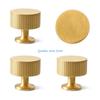 B0KB Set of 4 Brushed Gold Brass Drawer Knobs Elegant Brass Pulls for Household