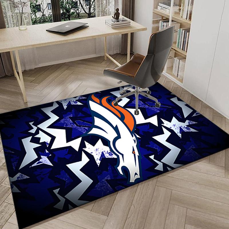 Denver Broncos Logo Area Rug for Office, Chair Rug, Decorative Carpet Livingroom Mat, Large Size Fan gifts Christmas gifts