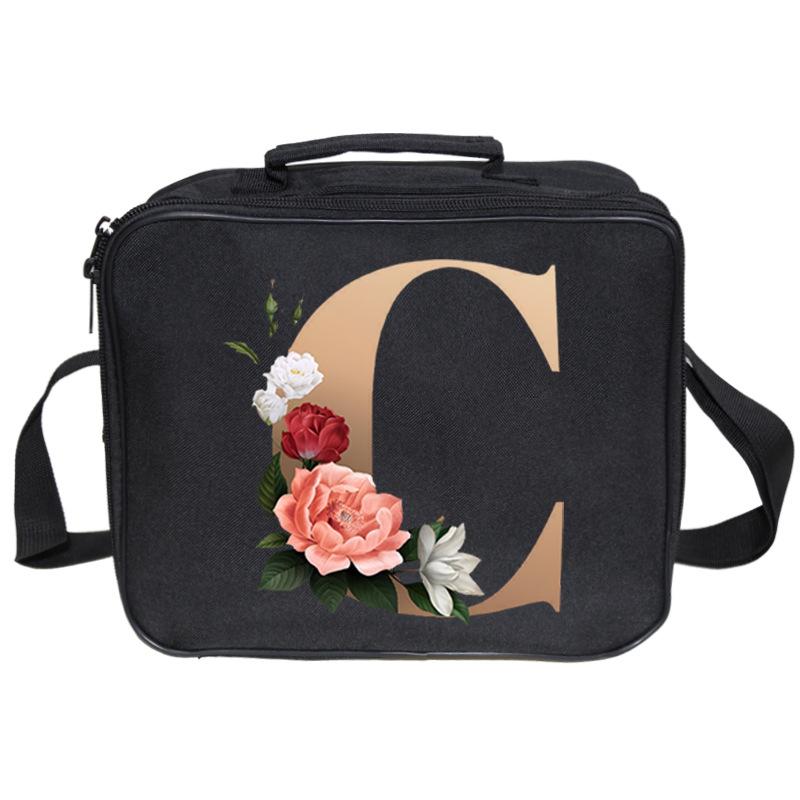 Neue bedruckte Lunchtasche mit 26 Buchstaben, großes Fassungsvermögen, Mehrfachtaschen-Lunchbox-Tasche