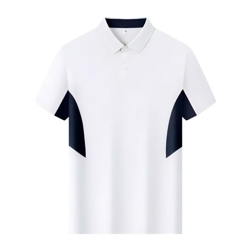 Qiaogerei Men's Seamless Color-Block Polo T-Shirt 86239M
