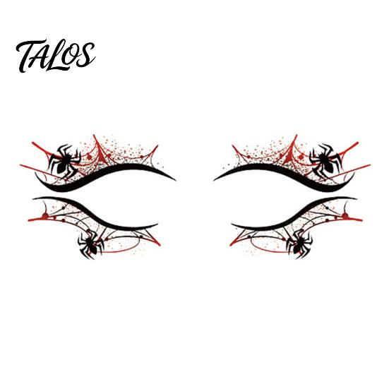 Adesivi Sicuri Amici della Pelle Tatuaggi Temporanei Viso Halloween per Donne, Ragnatela Zucca Impermeabile Arte Occhi Mascherata Carnevale Cosplay Trucco