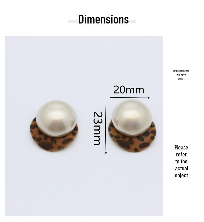 Retro Silver Needle Stud Earrings: Exaggerated Leopard Print with Pearl, European & American Hong Kong Style, Light Luxury Flocked Design