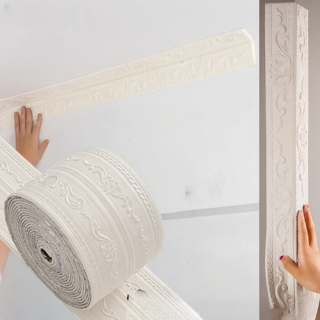 1pc 3D Wall Trim Line Skirting Border Self-Adhesive Waterproof Baseboard Wall Sticker DIY Home Decoration Wall Corner Protector