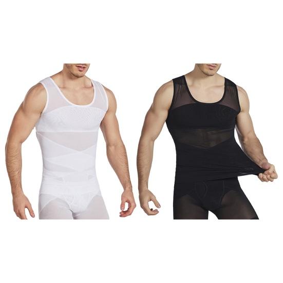 Men Slimming Vest Body Shaper Waist Trainer Sleeveless Thin High Elasticity Mesh Corset Tank Top Undershirt Abdomen Shapewear Fat Burn Fitness Top