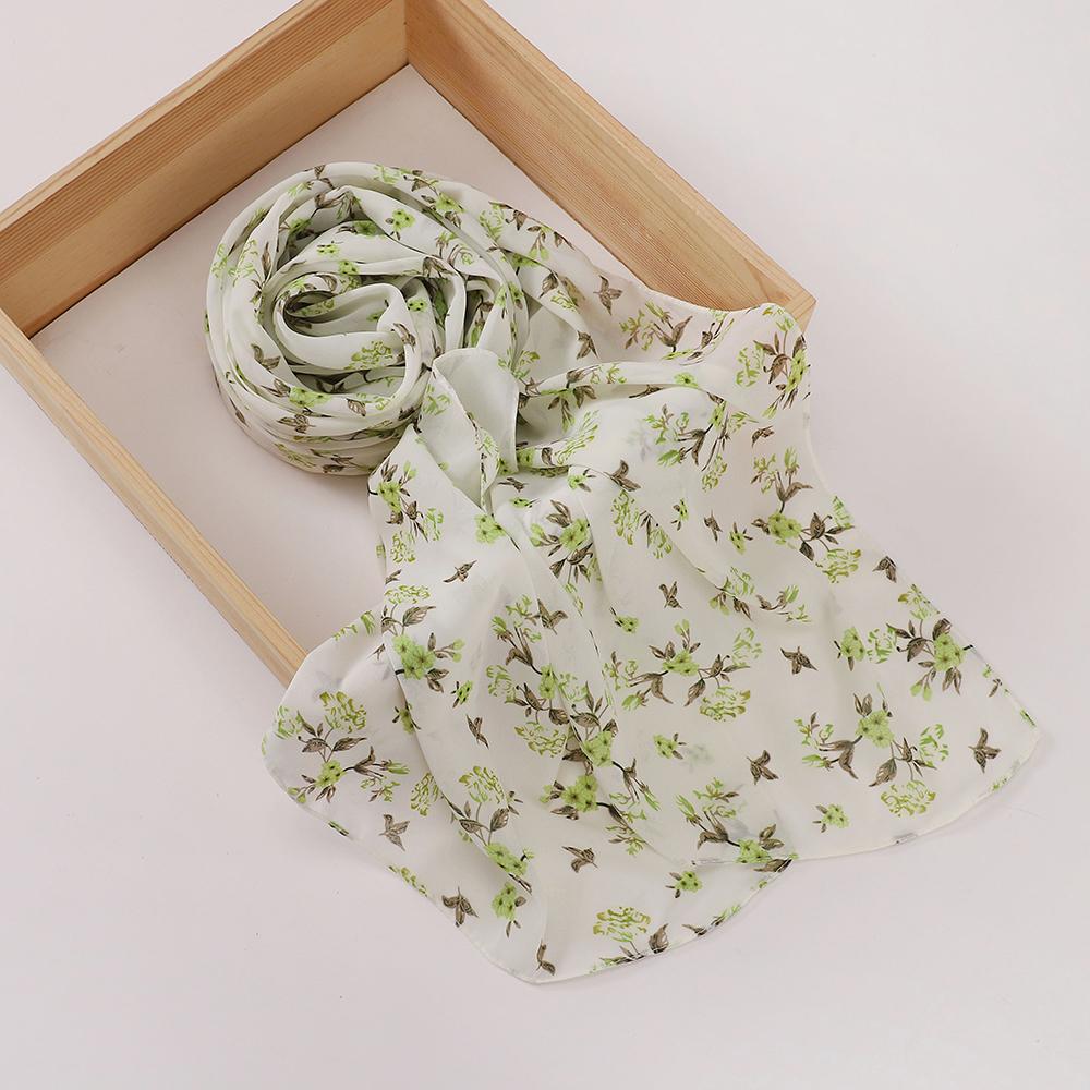 Pearl Chiffon Hijab Scarf Printed Dot Shawls Malaysian Arab Headscarf Wraps for Women Flower Foulard Bufanda Tudung Bawal