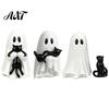 Small Ghost Holding Black Cat Statue Halloween Ornament, Hugging A Sculpture, Decorative Figurine for Holiday Parties Resin Unique Figurine,