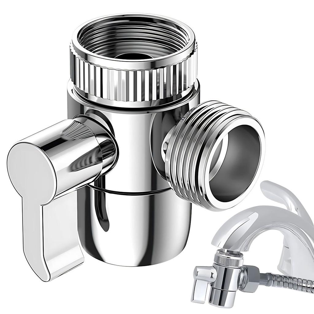 Faucet Diverter Valve, 3-Way Diverter Valve  Hand Held Shower, Sink Faucet Splitter  Kitchen and Bathroom