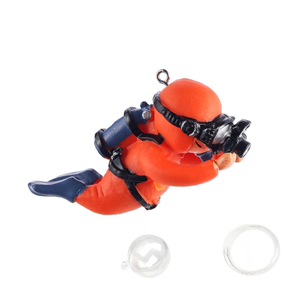 

Resin Floating Diver Ornament Simulated Underwater World Aquarium Fish Tank Landscaping Decoration orange camera#1