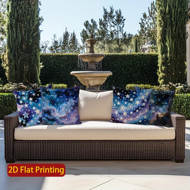 2D Starry Night Sky Pillow Covers For Decor Pattern Cushion Cover Suitable For Sofa Bedroom Car Pillow Cover