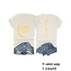 Women's Summer Moon and Letter Round Neck Pullover Short Sleeve T-Shirt