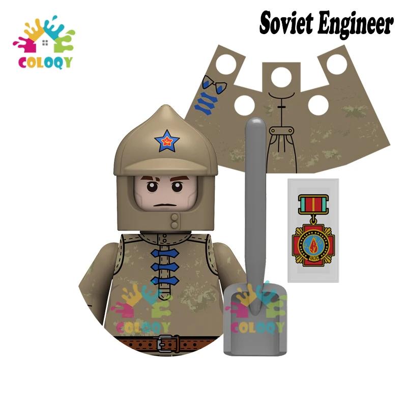 Kids Toys WW2 Military Army Sets Building Blocks Soviet US China Soldiers Mini Action Figures Medal Toys For Kids Birthday Gifts