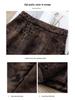 Women's High Waist Leopard Print Suede Skirt - Autumn/Winter 2025