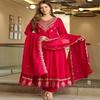 Royal Rani Pink Vichitra Silk Embroidered Anarkali Set