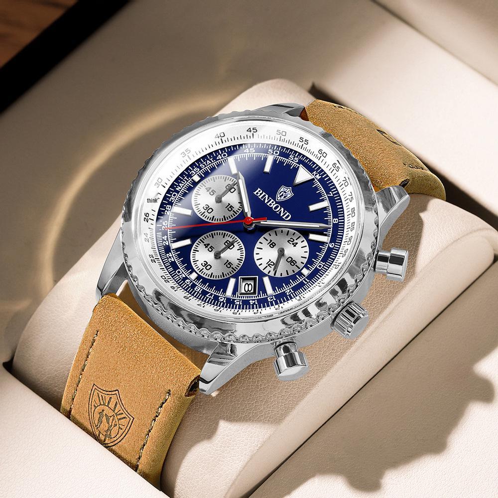 Binbang BINBOND Ultra-Thin Multifunctional Business Waterproof Luminous Calendar Watch