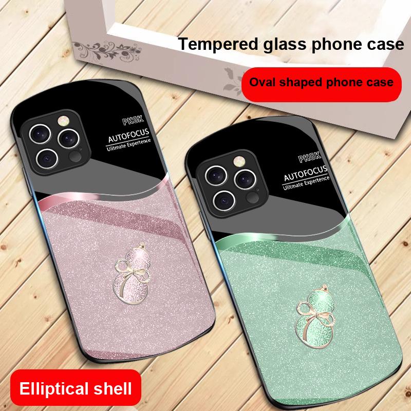 Verlauf Kürbis Von Applesr Für IPhone 16 Pro Max 15 Pro 14 13 12 Mini 11 XS Max XR 7 8 Plu SE 2022 Elliptische Glas Handyhülle