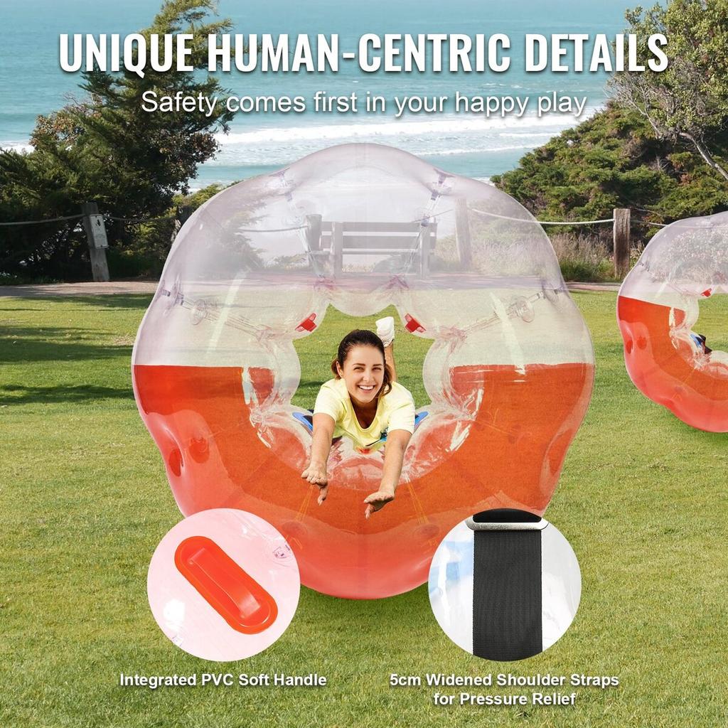 Inflatable Bumper Ball 1-Pack, 5FT/1.5M Body Sumo Zorb Balls for Teen & Adult, 0.8mm Thick PVC Human Hamster Bubble Balls for Outdoor Team Gaming
