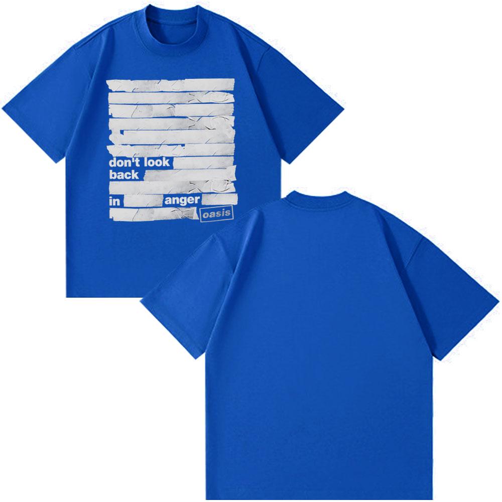 Rock Band O-Oasis Knebworth 1996 Album Vintage Men's Casual Branded Men's Clothing Cotton Short Sleeve T Shirt Fashion Hip Hop