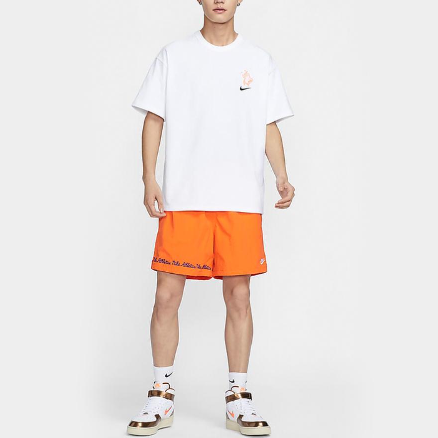 Nike Cartoon Print Loose Fit Crew Neck Short Sleeve T-Shirt Men Tops White HJ3954-100