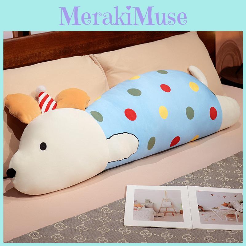 Soft Puppy Lazy Long Pillow With Pp Cotton Filling For Bed Sofa Backrest Kids