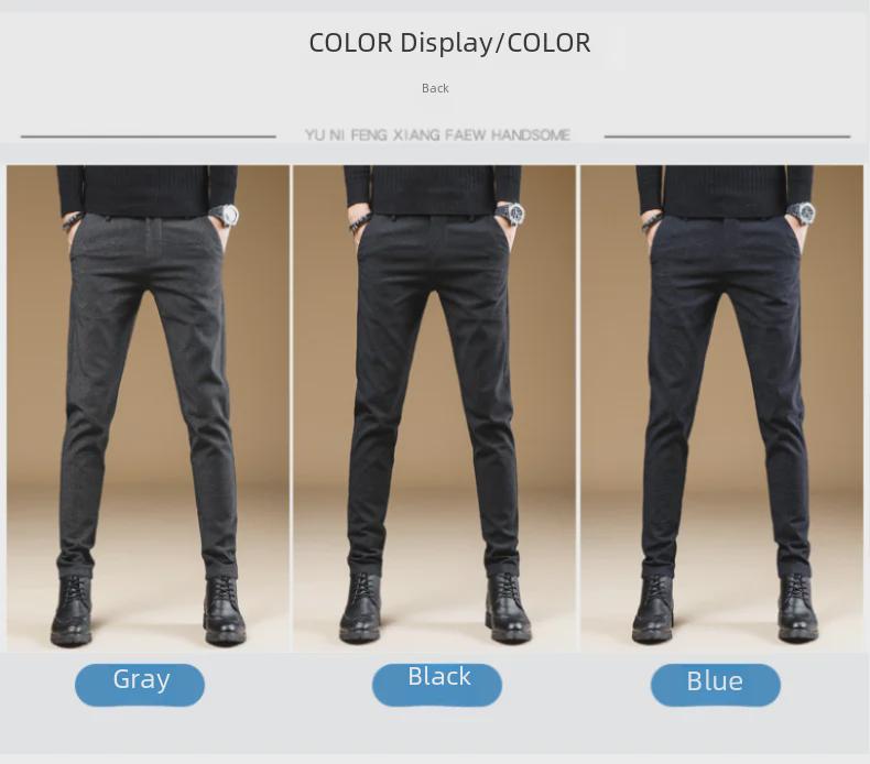 Men's Slim Fit Business Casual Pants - Soft, Elastic, Anti-Pilling, Breathable, Straight-Leg for Spring & Autumn