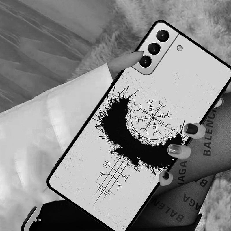 Viking Ragnar Lodbrok Valhalla Odin Ravens Phone Case For Samsung Galaxy S21 Ultra S20 FE Note 20 S8 S9 S10 Plus S22 Ultra Cover