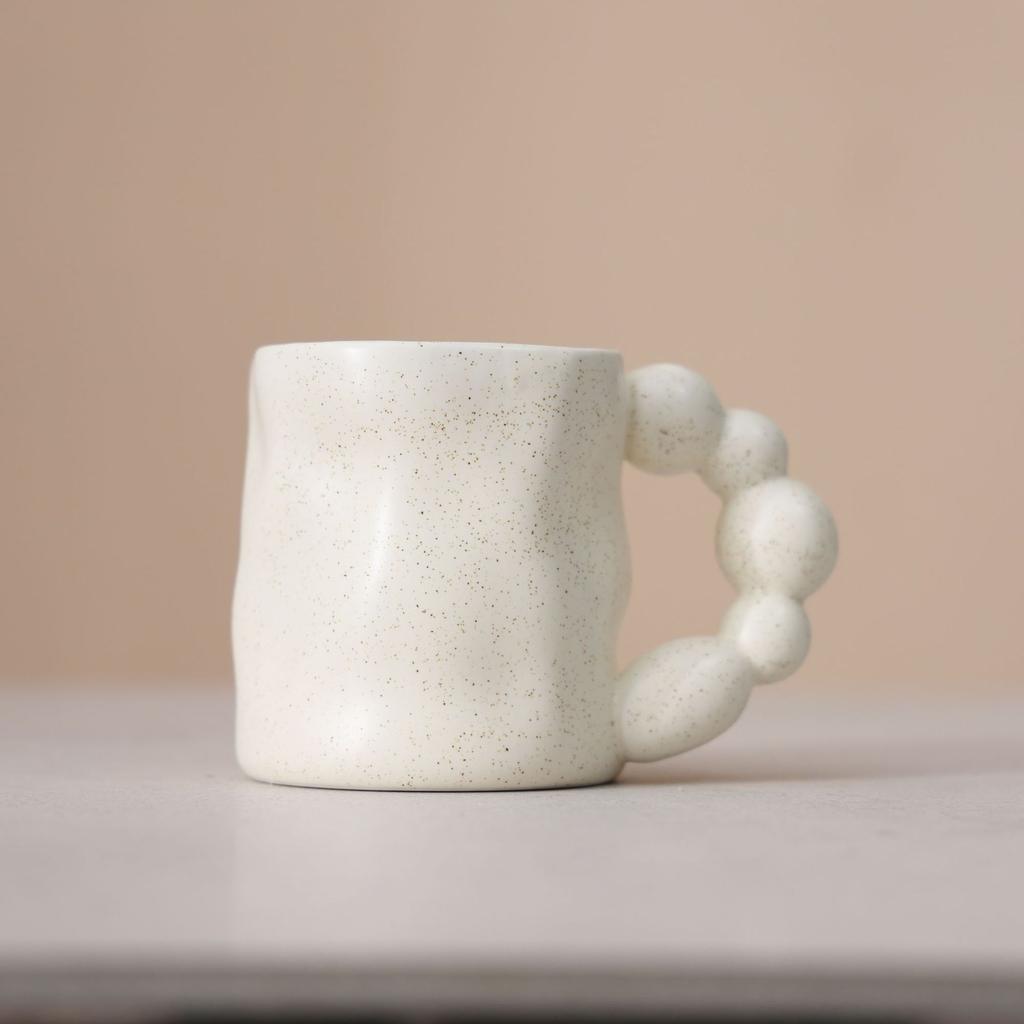 Ceramic Coffee Cup Large Capacity Macaron Color Mug Irregular Latte Cup