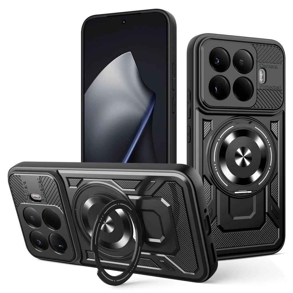 For Xiaomi 15T Pro Case Xiaomi 15T Phone Cover 15t Pro Magnetic Armor Shockproof Ring Holder Case Magsafe Wireless Charge Cover
